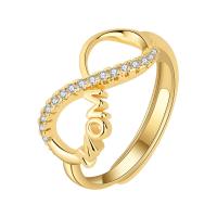 Cubic Zirconia Micro Pave Brass Finger Ring, plated, fashion jewelry & micro pave cubic zirconia & for woman 