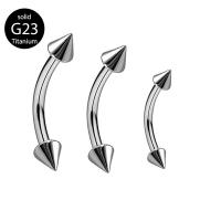 Titanium Alloy Curved Barbell, silver color plated, fashion jewelry & Unisex silver color 