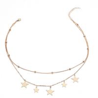 Fashion Multi Layer Necklace, Zinc Alloy, gold color plated, Double Layer & fashion jewelry & for woman, golden Approx 21-50 cm 
