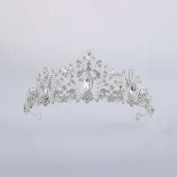 Bridal Tiaras, Zinc Alloy, fashion jewelry & for woman & with rhinestone, silver color, Inner Approx 145mm 