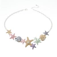 Plastic Pearl Necklace, Zinc Alloy, with Plastic Pearl, with 2.75inch extender chain, Starfish, plated, ocean design & for woman Approx 18.11 Inch 