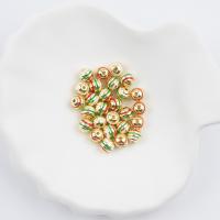 Emaille Zink Legierung Perlen, Zinklegierung, rund, goldfarben plattiert, DIY, keine, 8mm, ca. 500PCs/Tasche, verkauft von Tasche