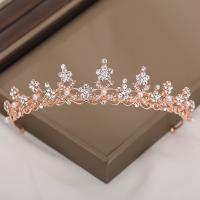 Bridal Tiaras, Zinc Alloy, with Plastic Pearl, rose gold color plated, fashion jewelry & for woman & with rhinestone, rose gold color 