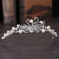 Bridal Tiaras, Zinc Alloy, with Plastic Pearl, fashion jewelry & for woman & with rhinestone .5 cm 