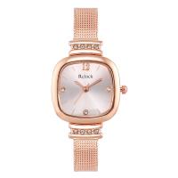 Wrap Watch, Zinc Alloy, with Glass & 304 Stainless Steel, rose gold color plated, fashion jewelry & Chinese movement & for woman & with rhinestone Approx 220 mm 