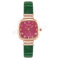 Wrap Watch, PU Leather, with Glass & 304 Stainless Steel & Zinc Alloy, Square, rose gold color plated, fashion jewelry & Chinese movement & for woman & with rhinestone Approx 215 mm 