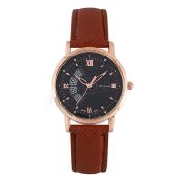 Wrap Watch, PU Leather, with Glass & 304 Stainless Steel & Zinc Alloy, Round, rose gold color plated, fashion jewelry & Chinese movement & for woman Approx 235 mm 