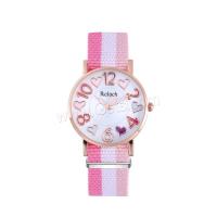 Wrap Watch, Canvas, with Glass & 304 Stainless Steel & Zinc Alloy, Round, rose gold color plated, fashion jewelry & Chinese movement & for woman Approx 233 mm [