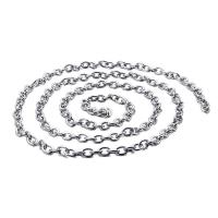 Stainless Steel Oval Chain, 304 Stainless Steel, Vacuum Ion Plating, DIY, 4mm m 