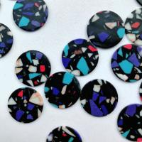 Cabochon de Turquoise synthétique, Rond, DIY, multicolore, 16mm Vendu par sac