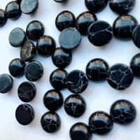 Synthetic Turquoise Cabochon, Round, DIY black 