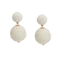 Rattan Earring, with Zinc Alloy, fashion jewelry & for woman 