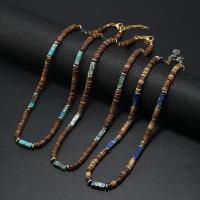Schmuck Perlen Halskette, Kokosrinde, mit Naturstein & Zinklegierung, Modeschmuck & für den Menschen, keine, verkauft von PC
