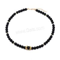 Glass Beads Jewelry Necklace, with Zinc Alloy, plated, Unisex 