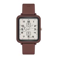 Unisexe Armbanduhr, Silikon, mit Glas & 304 Edelstahl & Zinklegierung, Rechteck, plattiert, Modeschmuck & chinesische Bewegung, keine, 38x10mm, Länge:ca. 240 Millimeter, verkauft von PC