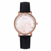 Women Wrist Watch, PU Leather, with Glass & 304 Stainless Steel & Zinc Alloy, Round, rose gold color plated, fashion jewelry & Chinese movement & for woman Approx 232 mm 