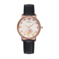 Women Wrist Watch, PU Leather, with Glass & 304 Stainless Steel & Zinc Alloy, Round, rose gold color plated, fashion jewelry & Chinese movement & for woman Approx 232 mm 