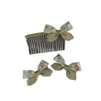 Children Hair Jewelry Set, Cloth, with Iron, Bowknot, for children green 