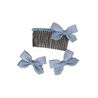 Children Hair Jewelry Set, Cloth, with Iron, Bowknot, for children blue 