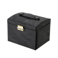 Multifunctional Jewelry Box, PU Leather, with Velveteen, Rectangle, portable & dustproof & with mirror [
