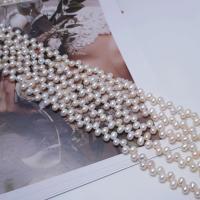 Rice Cultured Freshwater Pearl Beads, DIY, white, 8-9mm Approx 35-36 cm 