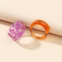 Acrylic Finger Ring, fashion jewelry & for woman, two different colored, 17mm 
