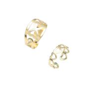 亜鉛合金 カフ指輪, ゴールドメッキ, 2個 & ファッションジュエリー & 女性用, 金色, 17mm, 売り手 セット[