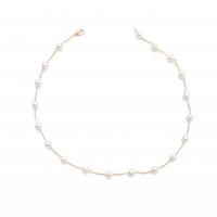 Plastic Pearl Necklace, Zinc Alloy, with Plastic Pearl, gold color plated, fashion jewelry & for woman, golden Approx 21-50 cm 