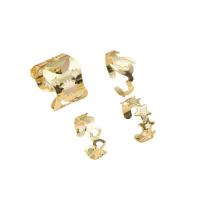 En alliage de zinc Bague, Placage de couleur d'or, 4 pièces & bijoux de mode & pour femme, doré, 15mm,17mm, Vendu par fixé