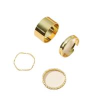Zinc Alloy Ring Set, gold color plated, 4 pieces & fashion jewelry & for woman, golden, 15mm,17mm 