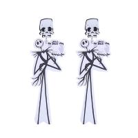 Acrylic Stud Earring, with Zinc Alloy, printing, Halloween Design & fashion jewelry & for woman 