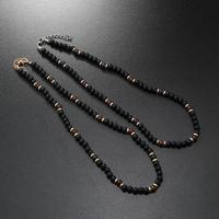 CCB Jewelry Necklace, Copper Coated Plastic, with Glass & Zinc Alloy, handmade, fashion jewelry & for man [