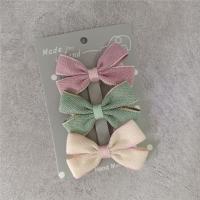 Children Hair Clip, Polyester and Cotton, Girl & three pieces & fashion jewelry, 6cm [