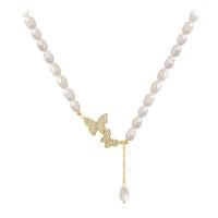 Plastic Pearl Necklace, Zinc Alloy, with Plastic Pearl, fashion jewelry & for woman, 45cm 