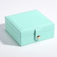 Caja Joyería de Múltiples Funciones , Cuero de PU, con Pana, Cuadrado, Portátil & Polvo, más colores para la opción, 120x120x50mm, Vendido por UD[