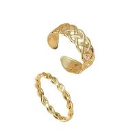 alliage de zinc Bague d'orteil, Placage de couleur d'or, 2 pièces & bijoux de mode & pour femme, doré, 14mm, Vendu par PC