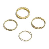 Цинковый сплав кольцо Установить, цинковый сплав, плакирован золотом, 4 шт. & ювелирные изделия моды & Женский, Золотой, 17mm, продается указан