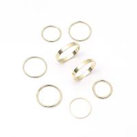 Zinc Alloy Ring Set, gold color plated, 8 pieces & fashion jewelry & for woman, golden, 17mm 