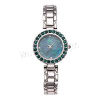 Women Wrist Watch, Zinc Alloy, with Glass & 304 Stainless Steel, Round, plated, fashion jewelry & Chinese movement & for woman & with rhinestone Approx 200 mm 