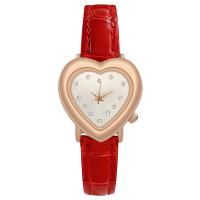 Women Wrist Watch, PU Leather, with Glass & 304 Stainless Steel & Zinc Alloy, Heart, rose gold color plated, fashion jewelry & Chinese movement & for woman Approx 206 mm 