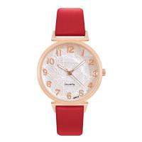 Women Wrist Watch, PU Leather, with Glass & 304 Stainless Steel & Zinc Alloy, Round, rose gold color plated, fashion jewelry & Chinese movement & for woman Approx 242 mm 