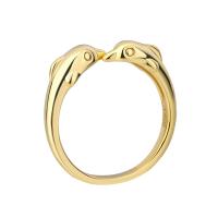 Brass Finger Ring, Dolphin, plated, fashion jewelry & Unisex 