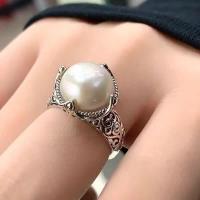 Brass Finger Ring, with Plastic Pearl, plated, fashion jewelry & Unisex, original color 