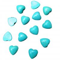Cabochon de Turquoise synthétique, coeur, DIY, bleu, 12mm Vendu par sac