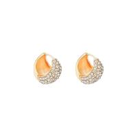 Cubic Zirconia Micro Pave Brass Earring, Zinc Alloy, gold color plated, for woman & with rhinestone 