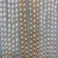 Perlas Arroz Freshwater, Perlas cultivadas de agua dulce, Bricolaje, más colores para la opción, 4-5mm, longitud:aproximado 37 cm, Vendido por Sarta