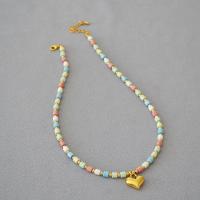 Porcelain Necklace, with Brass, with 5cm extender chain, 18K gold plated, fashion jewelry & for woman Approx 39 cm 