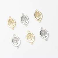 Zinc Alloy Charm Connector, Flat Oval, plated, DIY & 1/1 loop & hollow Approx [