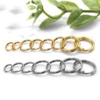 Stainless Steel Key Split Ring, 304 Stainless Steel, Donut, Galvanic plating, DIY [