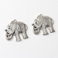 Zinc Alloy Animal Pendants, Elephant, antique silver color plated, vintage & DIY Approx 